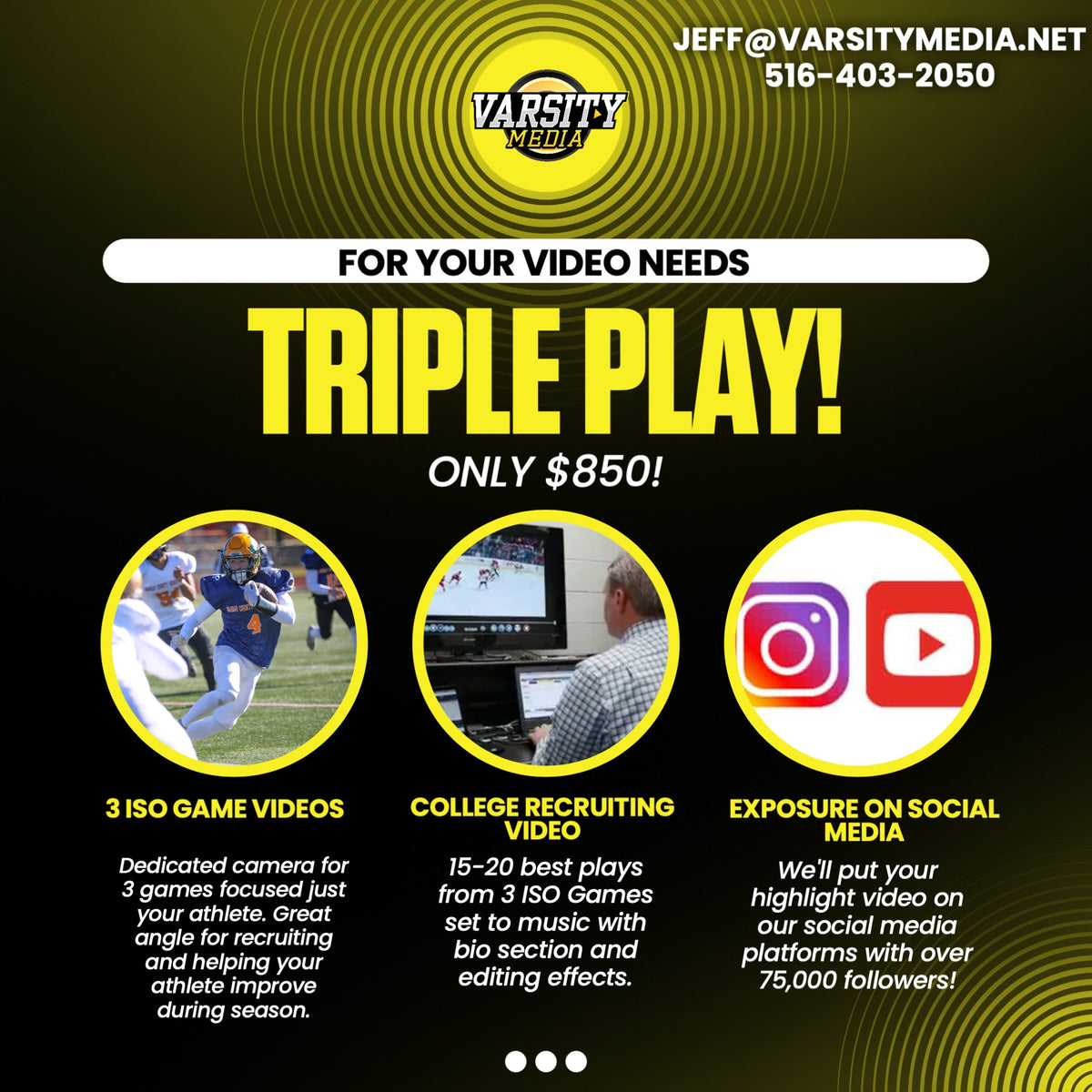 FOOTBALL TRIPLE PLAY! ISO VIDEO, HIGHLIGHTS AND SOCIAL MEDIA!