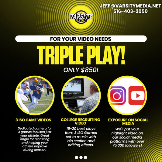 FOOTBALL TRIPLE PLAY! ISO VIDEO, HIGHLIGHTS AND SOCIAL MEDIA!